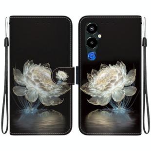 For Tecno Pova 4 Pro Crystal Texture Colored Drawing Leather Phone Case(Crystal Peony)