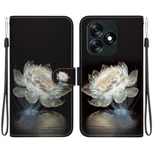 For Tecno Spark 10 4G / 10C Crystal Texture Colored Drawing Leather Phone Case(Crystal Peony)