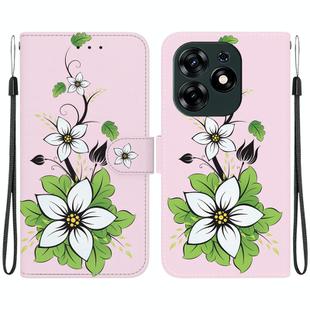 For Tecno Spark 10 Pro Crystal Texture Colored Drawing Leather Phone Case(Lily)