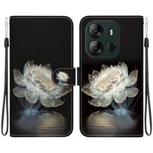 For Tecno Spark Go 2023 / Pop 7 Pro Crystal Texture Colored Drawing Leather Phone Case(Crystal Peony)