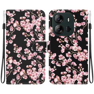 For Tecno Spark Go 2023 / Pop 7 Pro Crystal Texture Colored Drawing Leather Phone Case(Plum Bossom)