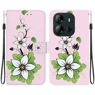 For Tecno Spark Go 2023 / Pop 7 Pro Crystal Texture Colored Drawing Leather Phone Case(Lily)