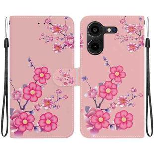 For Tecno Pova 5 Pro Crystal Texture Colored Drawing Leather Phone Case(Cherry Blossoms)