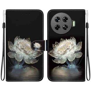 For Tecno Spark 20 Pro+ 4G Crystal Texture Colored Drawing Leather Phone Case(Crystal Peony)