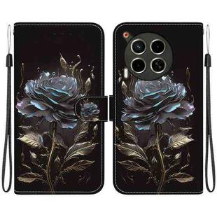 For Tecno Camon 30 4G / 30 5G CL6 CL7 Crystal Texture Colored Drawing Leather Phone Case(Black Rose)