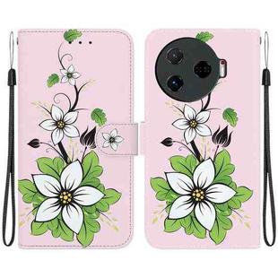 For Tecno Camon 30 Pro CL8 Crystal Texture Colored Drawing Leather Phone Case(Lily)