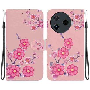 For Tecno Camon 30 Pro CL8 Crystal Texture Colored Drawing Leather Phone Case(Cherry Blossoms)