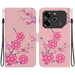 For Tecno Pova 6 Pro / Pova 6 Crystal Texture Colored Drawing Leather Phone Case(Cherry Blossoms)