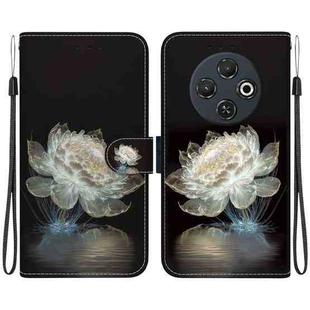 For Tecno Spark 30C Crystal Texture Colored Drawing Leather Phone Case(Crystal Peony)