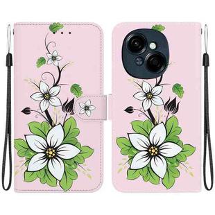 For Tecno Spark Go 1 / Pop 9 Pro Crystal Texture Colored Drawing Leather Phone Case(Lily)