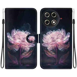 For Tecno Camon 30S / Camon 30S Pro Crystal Texture Colored Drawing Leather Phone Case(Purple Peony)