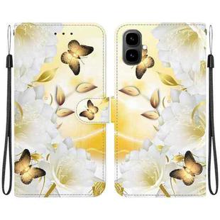 For Tecno Pop 10 / Spark Go 2 4G Crystal Texture Colored Drawing Leather Phone Case(Gold Butterfly Epiphyllum)