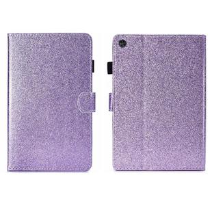 For Samsung Galaxy Tab A9 Glitter Powder Smart PU Tablet Case with Sleep / Wake-up Function(Purple)