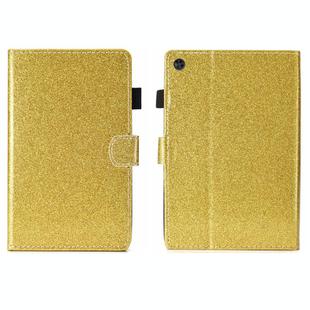 For Samsung Galaxy Tab A9 Glitter Powder Smart PU Tablet Case with Sleep / Wake-up Function(Gold)