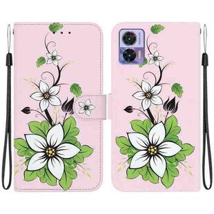 For Motorola Edge 30 Neo / 30 Lite Crystal Texture Colored Drawing Leather Phone Case(Lily)