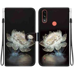 For Motorola Moto E7 Power / E7i Power Crystal Texture Colored Drawing Leather Phone Case(Crystal Peony)