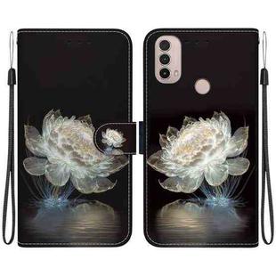 For Motorola Moto E20 / E30 / E40 Crystal Texture Colored Drawing Leather Phone Case(Crystal Peony)