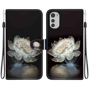 For Motorola Moto E32 Crystal Texture Colored Drawing Leather Phone Case(Crystal Peony)