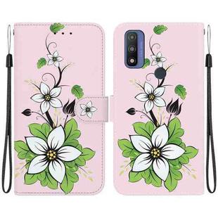 For Motorola Moto G Pure Crystal Texture Colored Drawing Leather Phone Case(Lily)