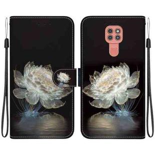 For Motorola Moto G9 Play / E7 Plus Crystal Texture Colored Drawing Leather Phone Case(Crystal Peony)