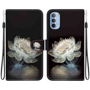 For Motorola Moto G31 / G41 Crystal Texture Colored Drawing Leather Phone Case(Crystal Peony)