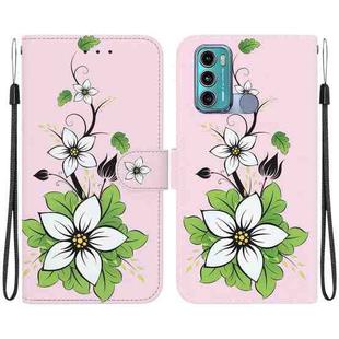 For Motorola Moto G60 / G40 Fusion Crystal Texture Colored Drawing Leather Phone Case(Lily)