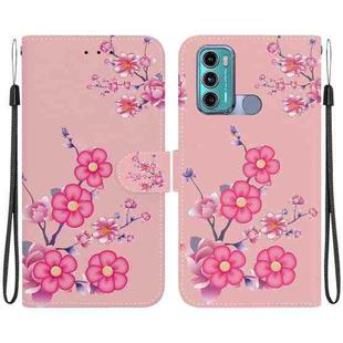 For Motorola Moto G60 / G40 Fusion Crystal Texture Colored Drawing Leather Phone Case(Cherry Blossoms)