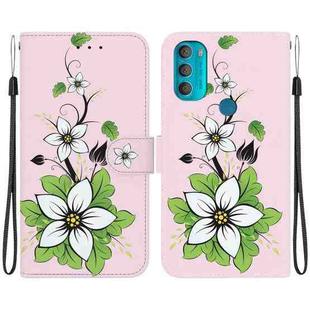 For Motorola Moto G71 Crystal Texture Colored Drawing Leather Phone Case(Lily)