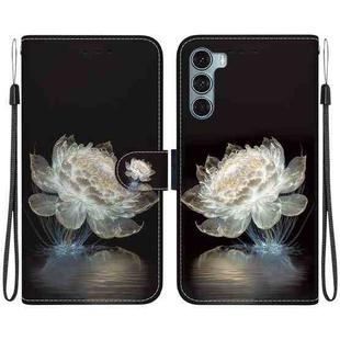 For Motorola Moto G200 5G Crystal Texture Colored Drawing Leather Phone Case(Crystal Peony)