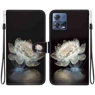 For Motorola Moto S30 Pro 5G Crystal Texture Colored Drawing Leather Phone Case(Purple Peony)