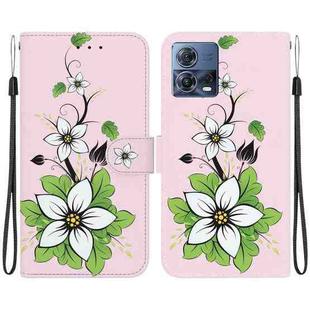 For Motorola Moto S30 Pro 5G Crystal Texture Colored Drawing Leather Phone Case(Lily)