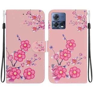 For Motorola Moto S30 Pro 5G Crystal Texture Colored Drawing Leather Phone Case(Cherry Blossoms)
