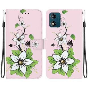 For Motorola Moto E13 Crystal Texture Colored Drawing Leather Phone Case(Lily)