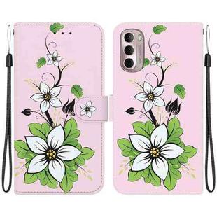 For Motorola Moto G Stylus 4G 2022 Crystal Texture Colored Drawing Leather Phone Case(Lily)