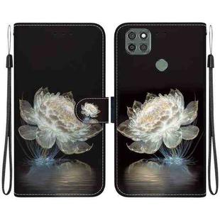 For Motorola Moto G9 Power Crystal Texture Colored Drawing Leather Phone Case(Crystal Peony)