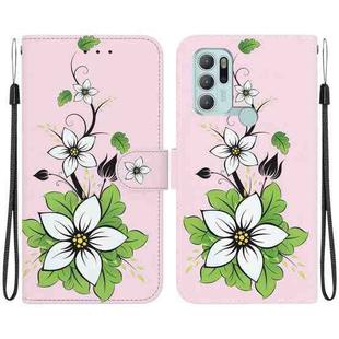 For Motorola Moto G60s Crystal Texture Colored Drawing Leather Phone Case(Lily)