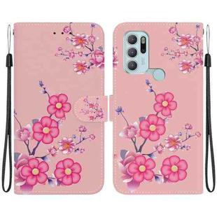 For Motorola Moto G60s Crystal Texture Colored Drawing Leather Phone Case(Cherry Blossoms)