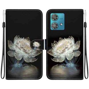 For Motorola Edge 40 Neo Crystal Texture Colored Drawing Leather Phone Case(Crystal Peony)