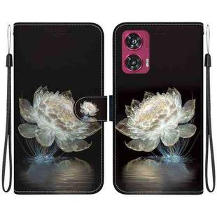 For Motorola Edge 50 Fusion Crystal Texture Colored Drawing Leather Phone Case(Crystal Peony)