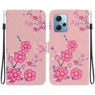 For Xiaomi Redmi Note 12 4G Global Crystal Texture Colored Drawing Leather Phone Case(Cherry Blossoms)