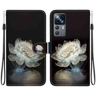 For Xiaomi 12T / 12T Pro Crystal Texture Colored Drawing Leather Phone Case(Crystal Peony)