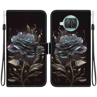 For Xiaomi Mi 10T Lite 5G Crystal Texture Colored Drawing Leather Phone Case(Black Rose)