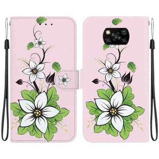 For Xiaomi Poco X3 NFC / X3 Crystal Texture Colored Drawing Leather Phone Case(Lily)