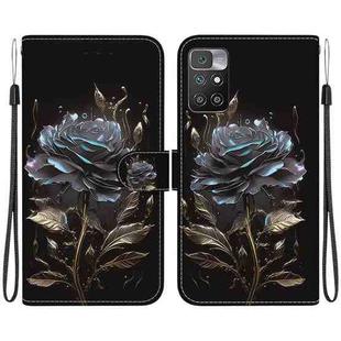 For Xiaomi Redmi 10 / 10 Prime Crystal Texture Colored Drawing Leather Phone Case(Black Rose)