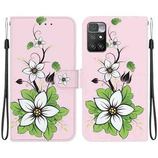 For Xiaomi Redmi 10 / 10 Prime Crystal Texture Colored Drawing Leather Phone Case(Lily)