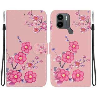 For Xiaomi Redmi A1+ / Poco C50 Crystal Texture Colored Drawing Leather Phone Case(Cherry Blossoms)