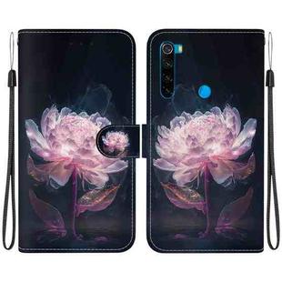 For Xiaomi Redmi Note 8T Crystal Texture Colored Drawing Leather Phone Case(Purple Peony)