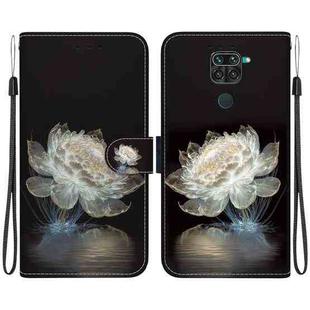 For Xiaomi Redmi Note 9 Crystal Texture Colored Drawing Leather Phone Case(Crystal Peony)