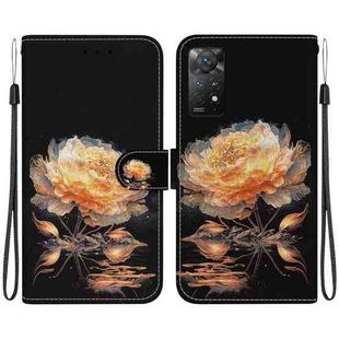 For Xiaomi Redmi Note 11 Pro Global Crystal Texture Colored Drawing Leather Phone Case(Gold Peony)