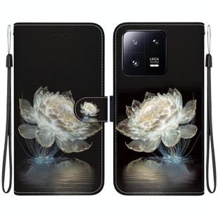 For Xiaomi 13 Pro 5G Crystal Texture Colored Drawing Leather Phone Case(Crystal Peony)